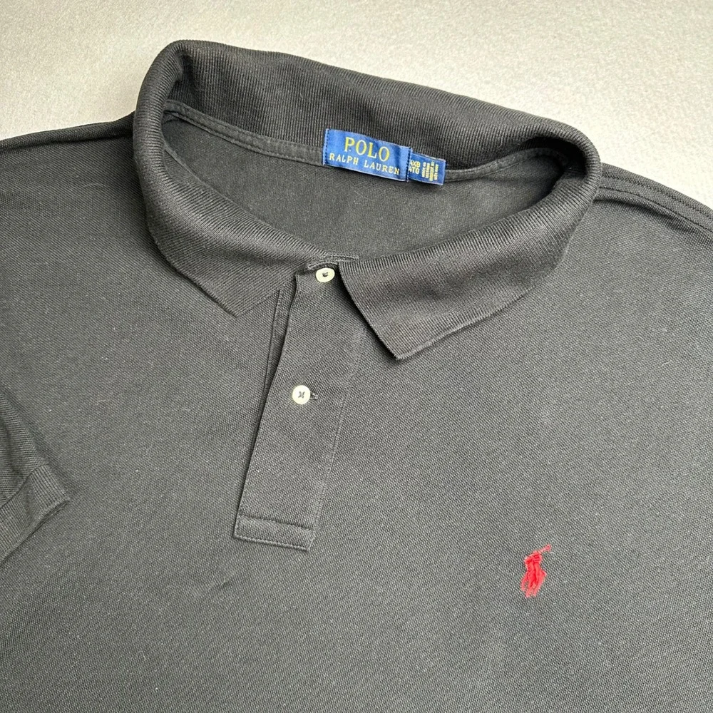 Polo Ralph Lauren Polo Shirt Mens 4XB Black Short Sleeve Pique Red Pony Logo